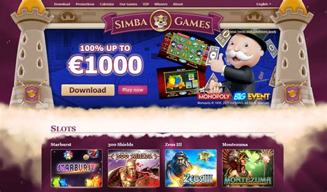 Simba games casino bonus